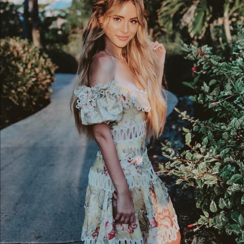 Zimmermann Melody Off Shoulder Mini Dress
